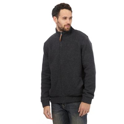 RJR.John Rocha Grey textured zip through sweater